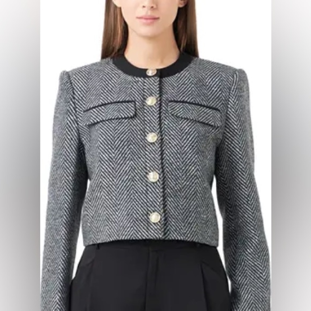 Endless Rose Herringbone Boxy Blazer